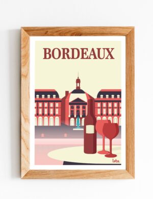 Affiche Bordeaux (version rose)