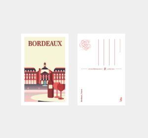 Carte postale Bordeaux (version rose)